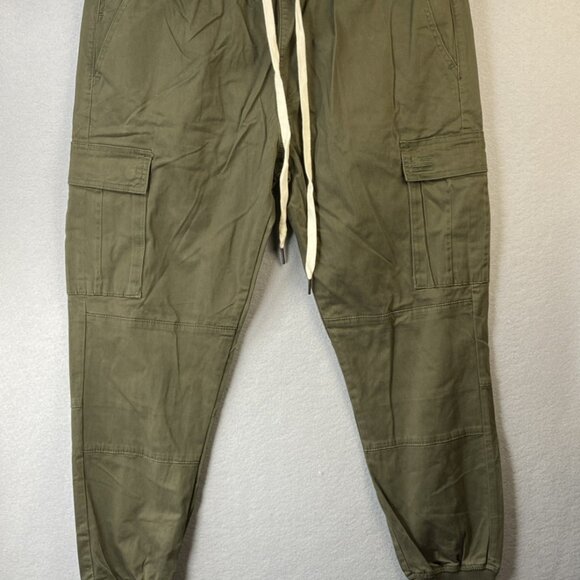 Hyper Denim Drop Crotch Pants Mens XXL Slim Cargo Jogger Tapered Green HD108 NWT - Picture 1 of 12